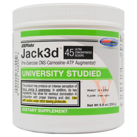 Jack3D HCl Pre Workout USP Labs Green Apple