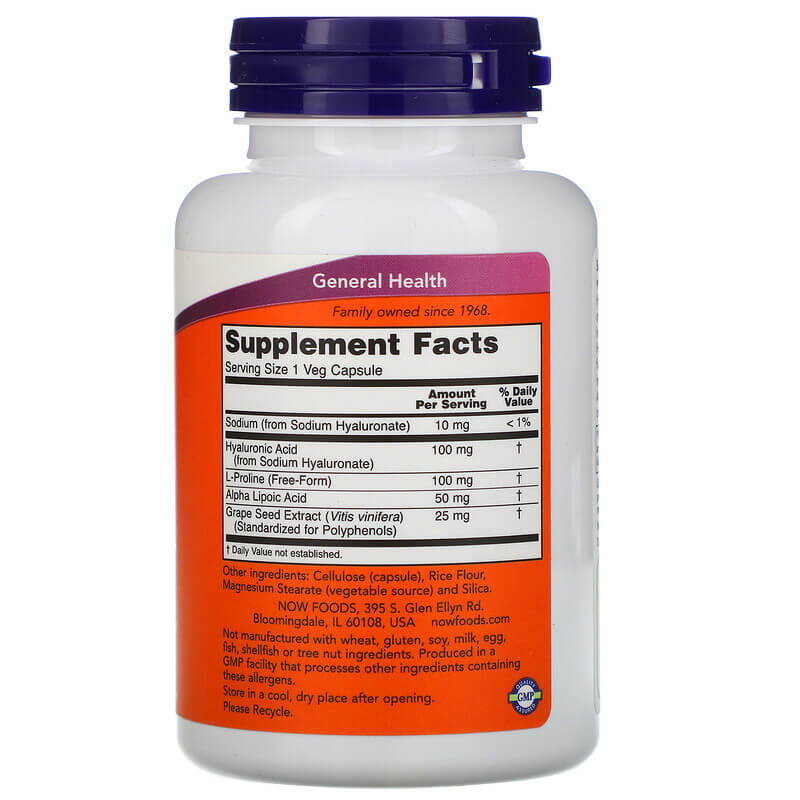 NOW Foods Hyaluronic Acid 100 mg