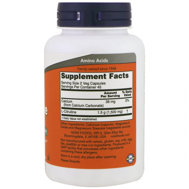 NOW Foods L-Citrulline 750 mg