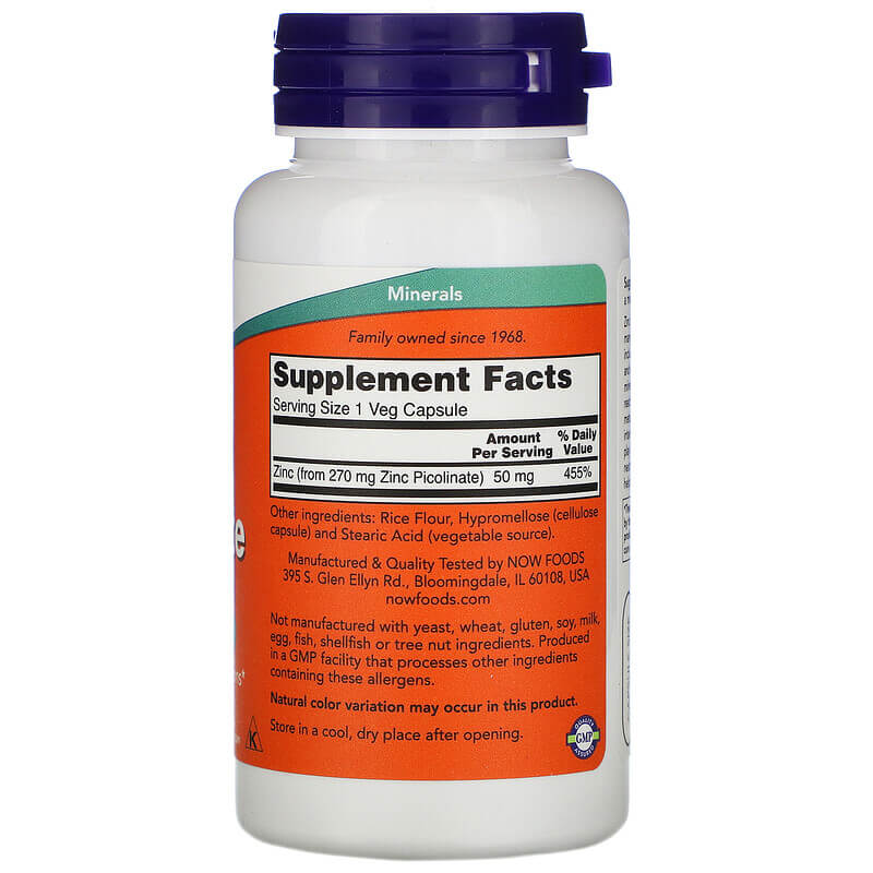 NOW Foods Zinc Picolinate 50 mg