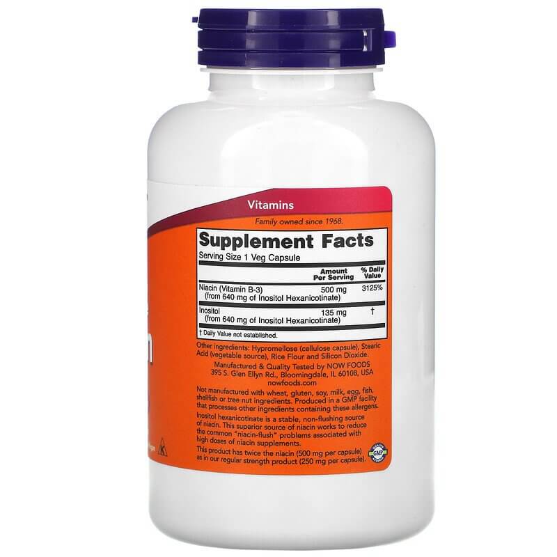 Now Foods Flush-Free Niacin 500 mg