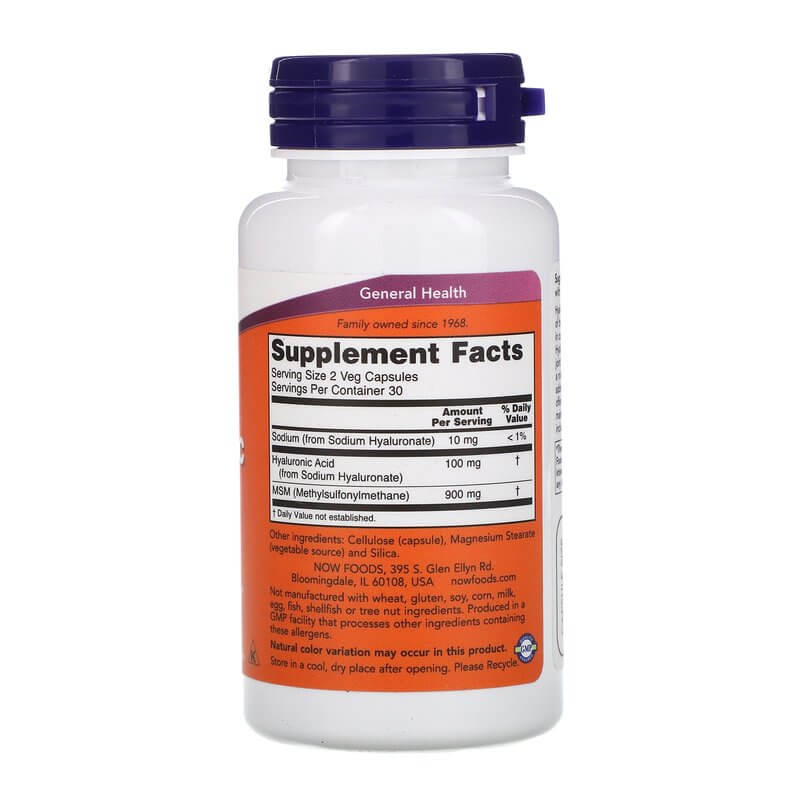 Now Foods Hyaluronic Acid 50 mg + MSM