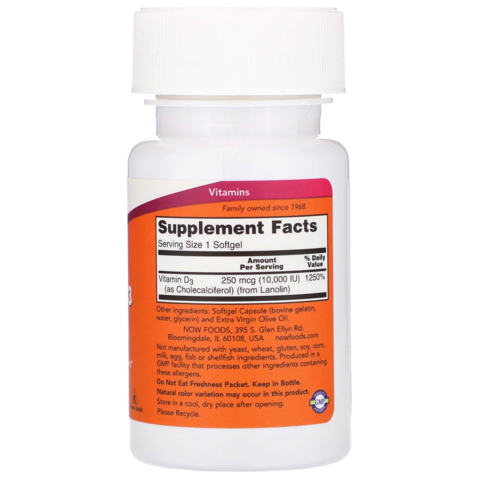 NOW Foods Vitamin D-3 10000 IU