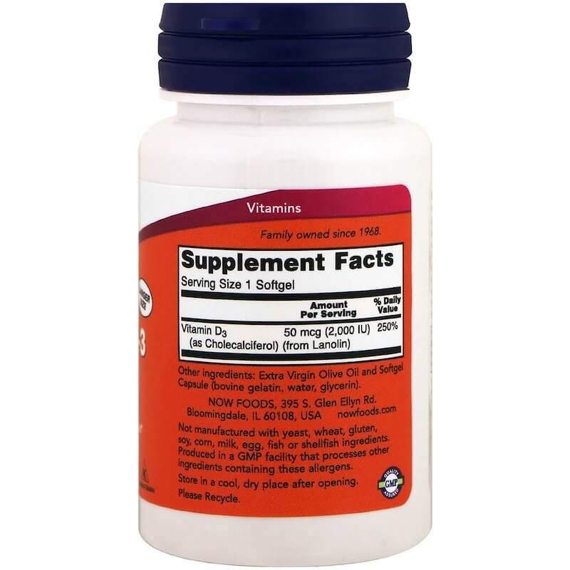 NOW Foods Vitamin D3 2000 IU