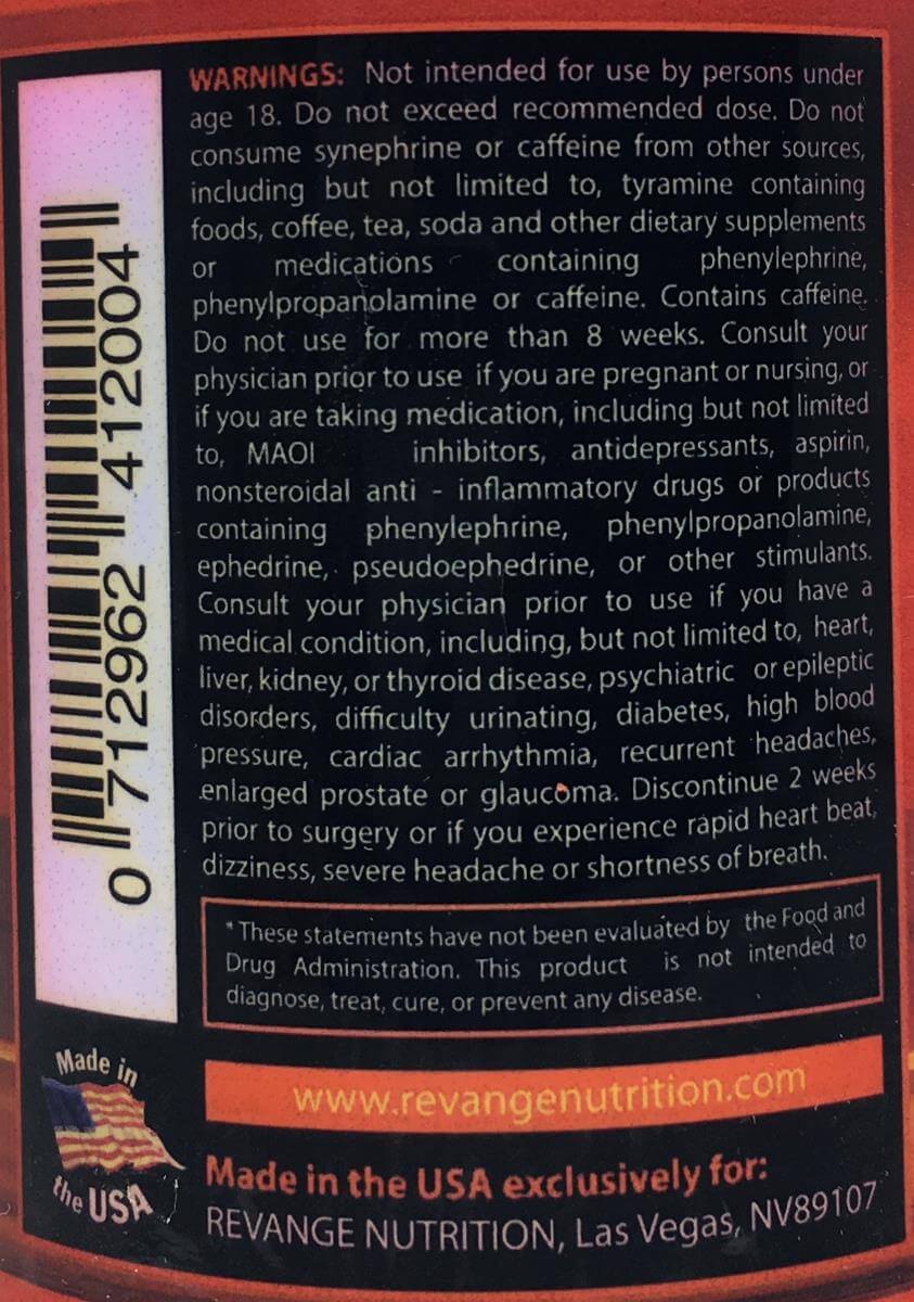 Revange Nutrition Miami Lean, US-Version