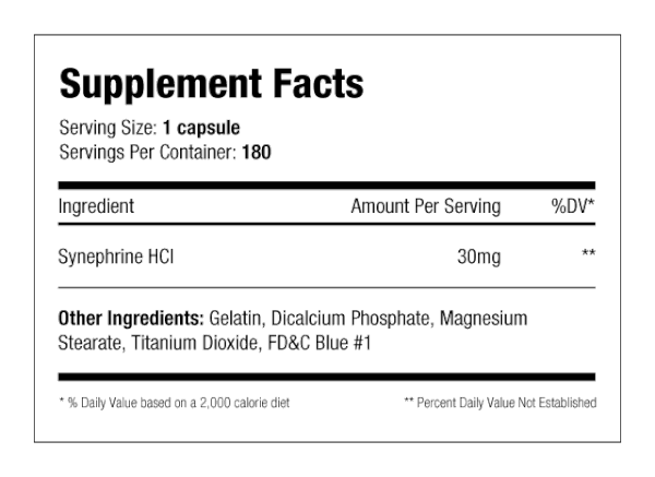 SNS SYN-30 - Synephrin HCL 180 Capsules
