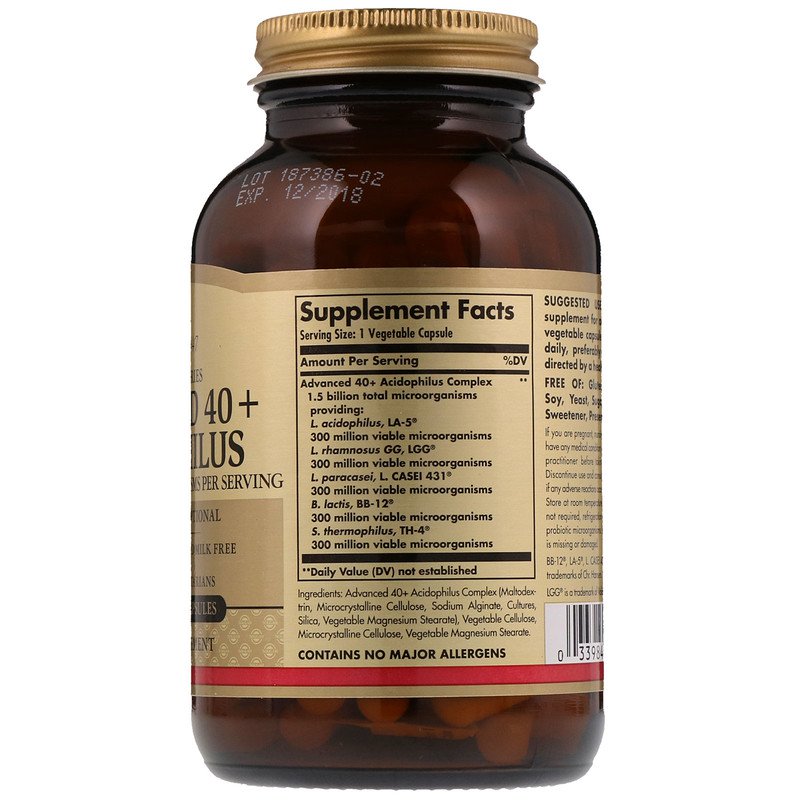 Solgar Advanced 40+ Acidophilus
