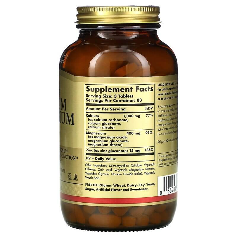 Solgar Calcium Magnesium Plus Zinc