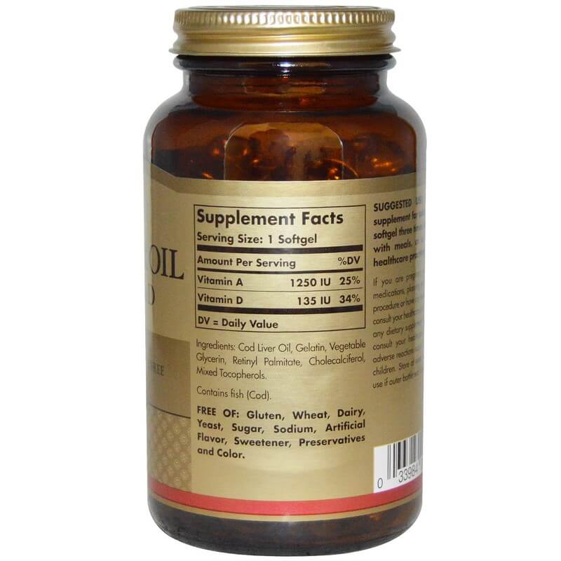 Solgar Cod Liver Oil Vitamin A&D (Lebertran)