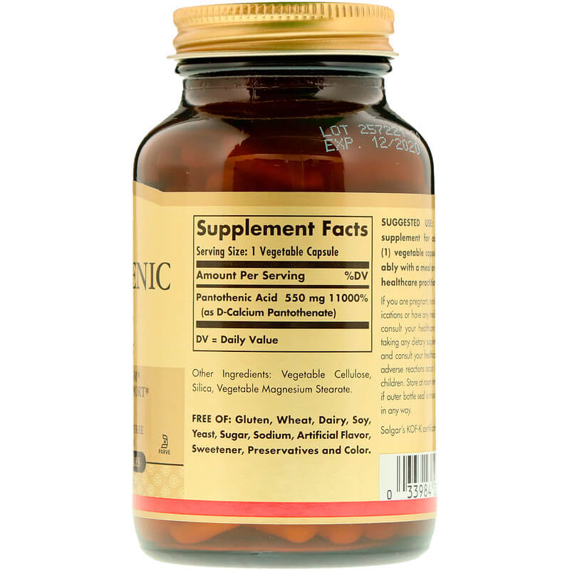 Solgar Pantothenic Acid 550 mg