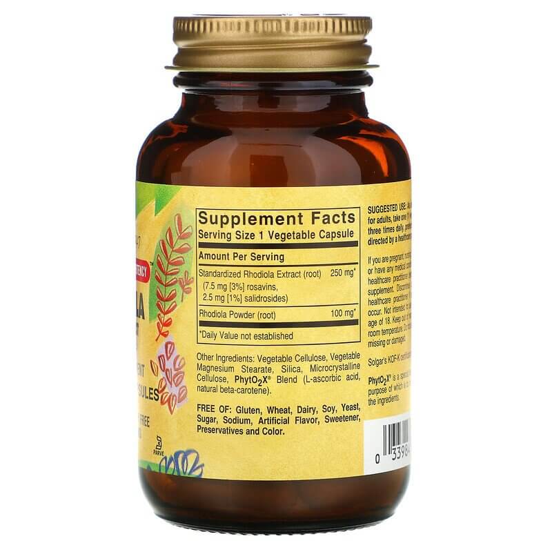 Solgar Rhodiola Root Extract - L'extrait de racine de rose