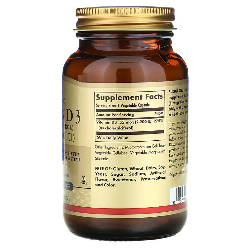 Solgar Vitamin D3 55mcg 2,200IU