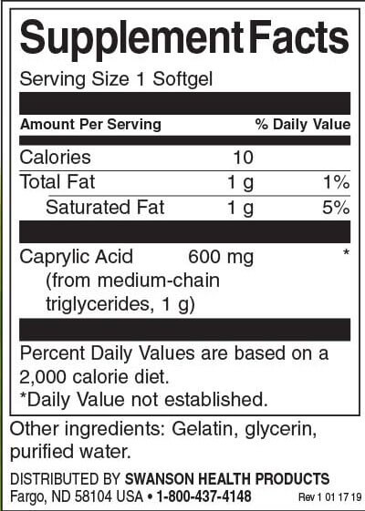 Swanson Caprylic Acid