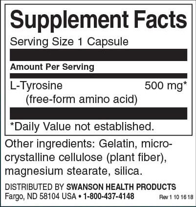 Swanson L-Tyrosine 500mg