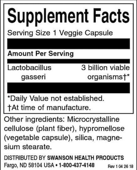 Swanson Lactobacillus Gasseri 3 Milliarden CFU