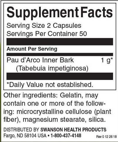 Swanson Premium Pau d’Arco 500 mg