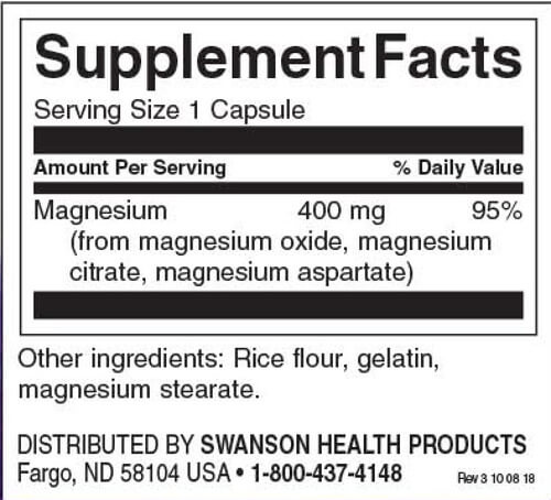 Swanson Triple Magnesium Complex 400mg
