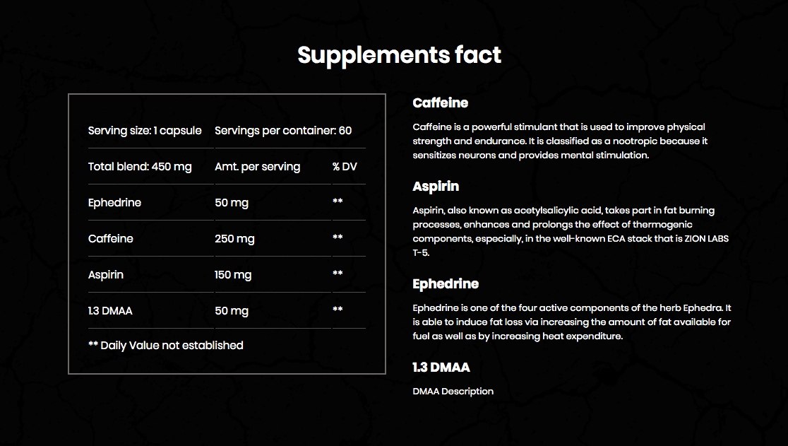 T6 Fatburner ECA Stack T6 Labs Zion