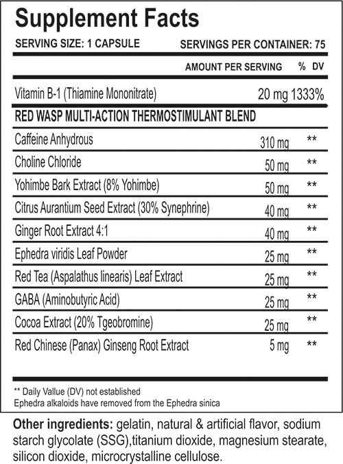 Cloma Pharma Red Wasp 25 Ephedra