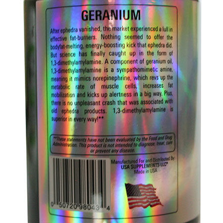 Geranium DMAA 60mg USA Supplements LLC