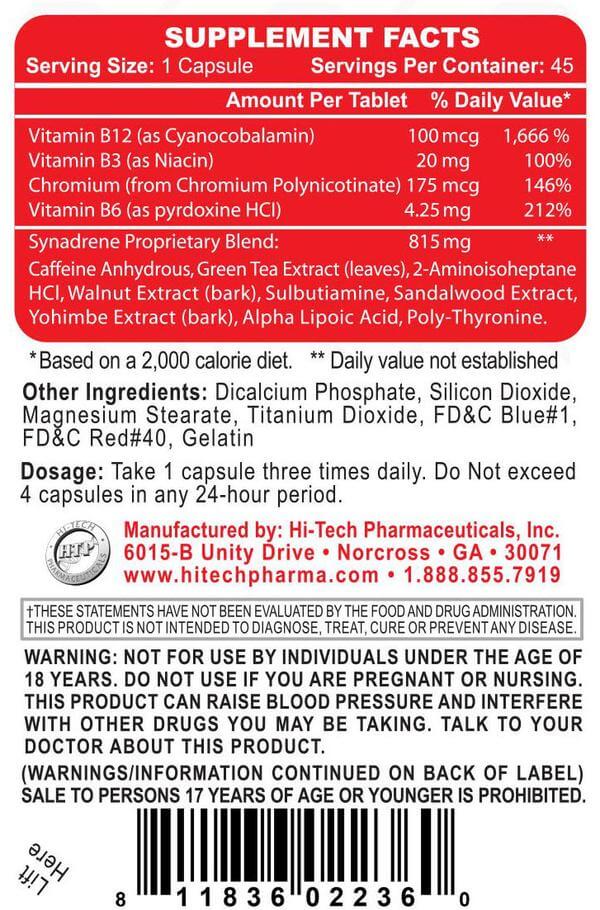 Synadrene Hi Tech Pharmaceuticals Fat Burner