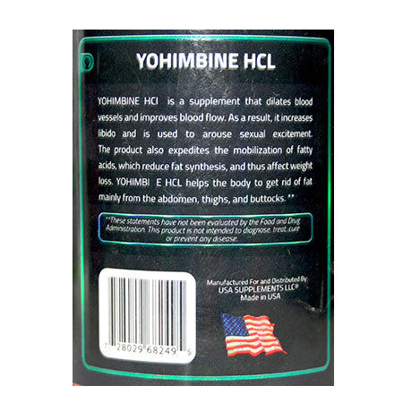 Yohimbine HCl 10mg – USA SUPPLEMENTS LLC